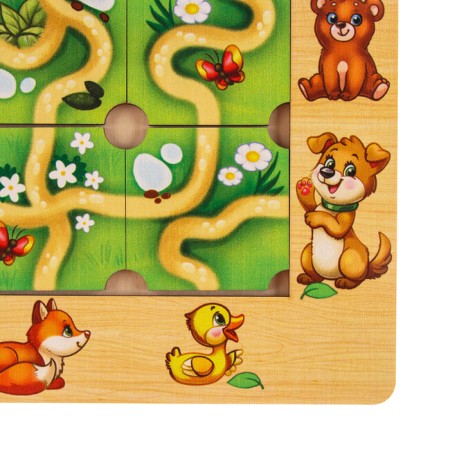 Puzzle "Make a track", mom and cubs-3