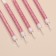 Candles for the cake "Brilliant radiance", 6 pcs, white with pink