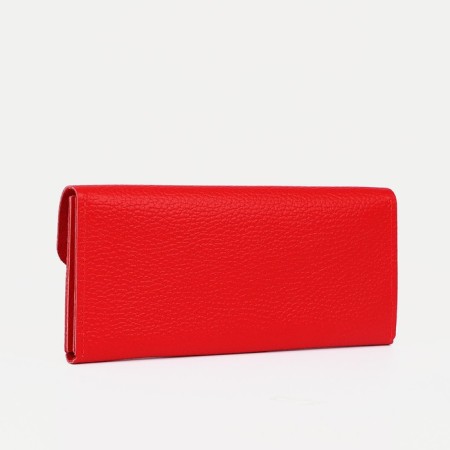 Women's wallet on the button, red color-1
