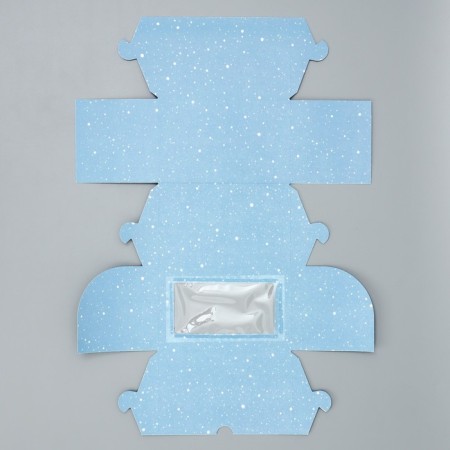 Folding box with bilateral application of the “snowy New Year”, 16 x 10 x 10 cm, New Year-6