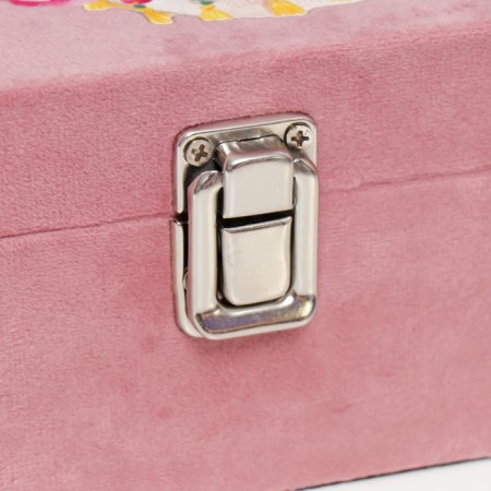 Casket tree "Lama in flowers" velvet pink 10x16x16 cm-1