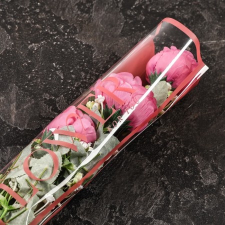 Packet stoop for flowers, "flowers", 12.5+4x45 cm, red-1