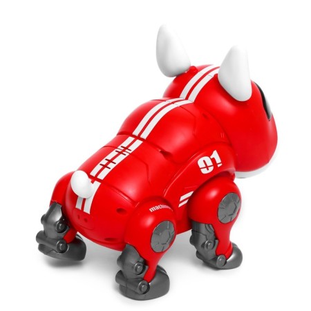 Robot Dog "Duke" IQ Bot, interactive: light and sound effects, on batteries, red-3