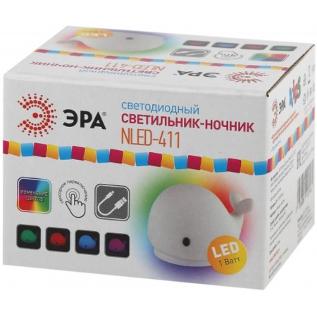 NLED-411-1W-W LED nightlight on batteries or from USB soft silicone white-8