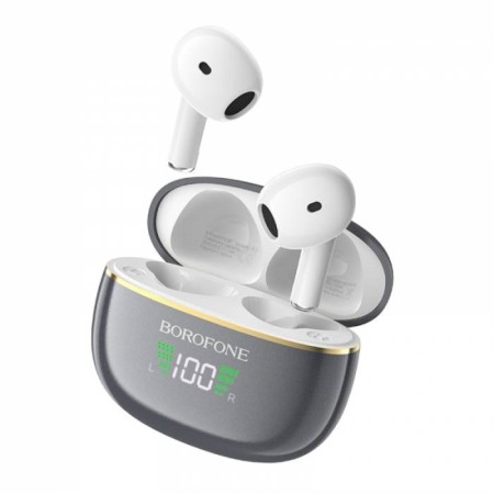 Wireless headphones Borofone BW30, inserts, TWS, microphone, BT5.3, 30/200 mAh, gray-1