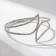 Bracelet with rhinestones "ice" beauty lines, white color in silver