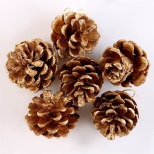 A set of decorative cones, 6 pcs., In gold, 17.5 × 11.5 × 6 cm