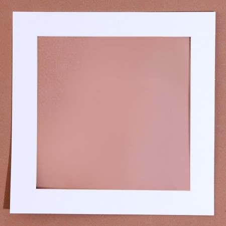 Paspartt frame size 20 × 20, transparent sheet, adhesive tape, white color-2