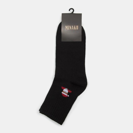 New Year's socks male minku "Santa Claus", black color, size 40-41 (27 cm)-2