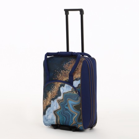 Small suitcase 20 ", a road bag with a zipper, blue color-1