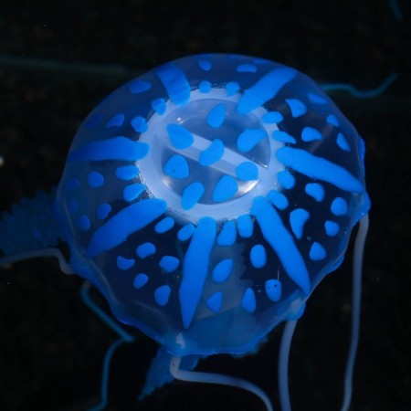 Decor for the Aquarium "Medusa" silicone, with a neon effect, 5 x 5 x 15 cm, blue-8