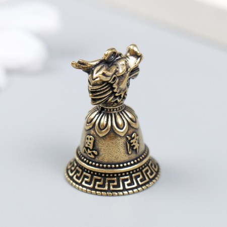 Bool of brass "Dragon Head" 2.2x2.2x3 cm-2
