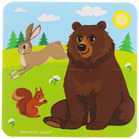 Soft puzzle for kids "Animals of the World", 16 details, crumb I-13