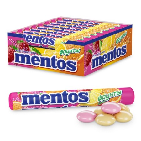 Chewing candy Mentos, fruits, 37 g