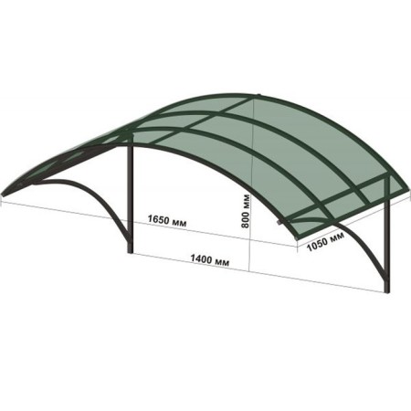 ARECHIC visor 165x80x104 cm with polycarbonate, base base is square 20 x 20 x 0.7 mm-4