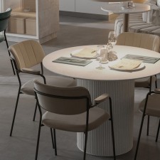 Eirill chair, 530 × 590 × 770 mm, velor, gray-beige color