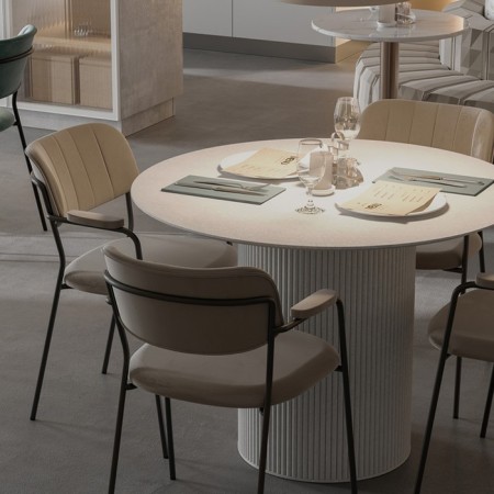 Eirill chair, 530 × 590 × 770 mm, velor, gray-beige color