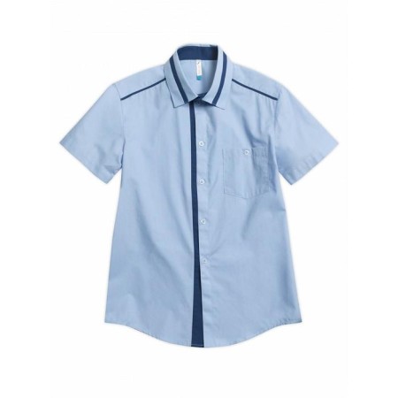 Short -sleeve shirt for Pelican boy, height 134 cm, blue color-2