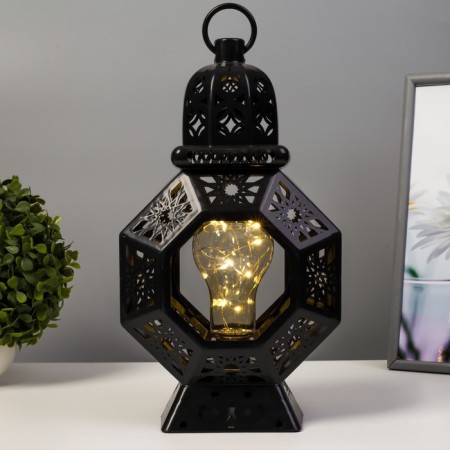 Night -ward "Fairytale lamp" LED from batteries 3HAAA Black 12x18x32 cm Risalux-1