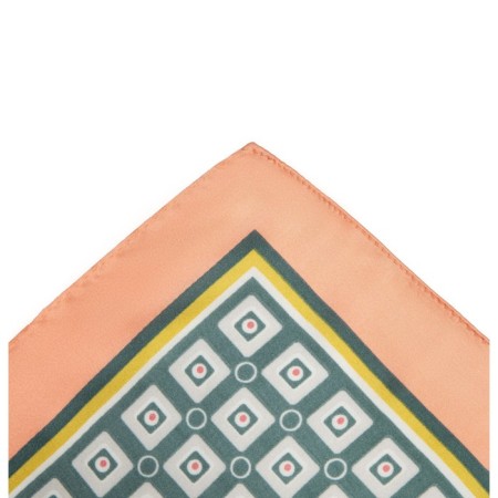 Textile scarf, green color, size 70x70-1