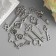 Pendants "keys" color silver set 13 pcs 16-46 mm