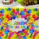 The single tablecloth “Happy Birthday”, stars, 180x137 cm