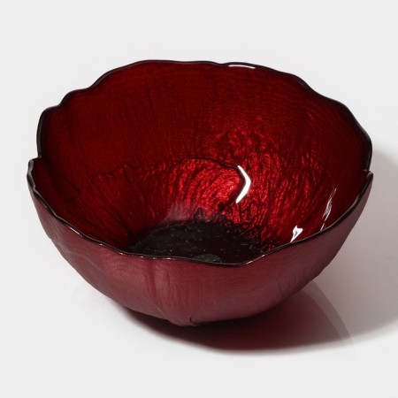 Glass fluid "Flora", d = 14 cm, red color