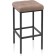 Stool Bar loft Metal/fabric, black/brown 35x35x65 cm