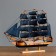 The ship "Sea Orchestra" is three -masted with blue sails, 40*8*35cm