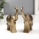 Souvenir Polystone "Two African Elephants" Bronze (set 2 pcs) 10.5x15x3.5 cm