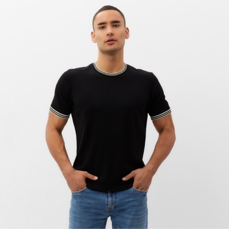 Jumper Men's Short Sleeve Minaku Regular Fit: Black Color, Rr. 52