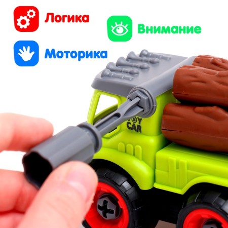 Конструктор винтовой «Лесовоз», с отвёрткой, 28 деталей-2