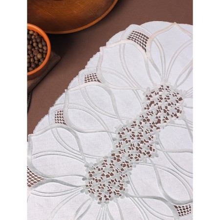A set of openwork for the table “Leaves”, 46 × 30 cm, 4 pcs, PVC, silver color-2
