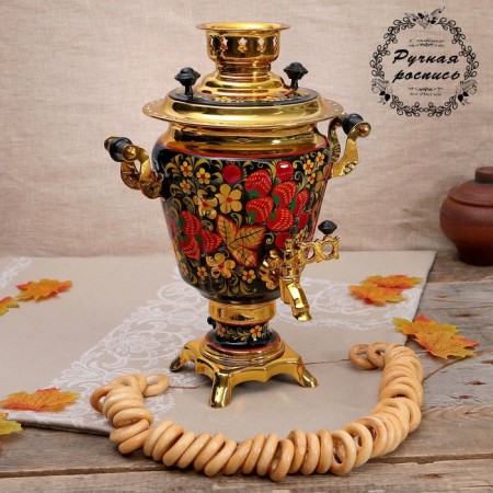 Samovar "Khokhloma", glass, 3 l, electric
