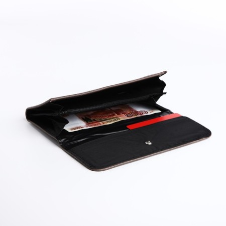Women's wallet on the button, gray color-3