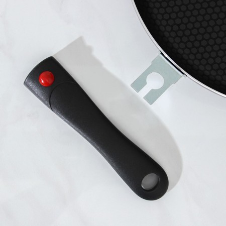 COOLE FOREVER, D = 28 cm, removable handle, glass cover, anti-stick coating, dark gray color-4