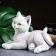 The figure "cat lies" white, 18x13x13cm