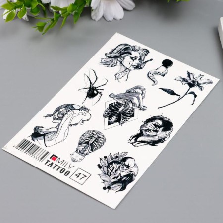 Tattoo on the body "Gothic" 10x15 cm-1