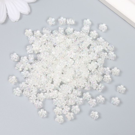 Beads for creativity plastic "Flower. White mother -of -pearl" set 20 grams 0.7x0.7x0.4 cm-1