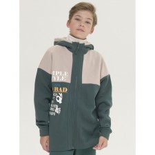 Sweatshirt for boys, height 122 cm, green color