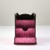 Chancellery stand wooden "owl", with a print, pink