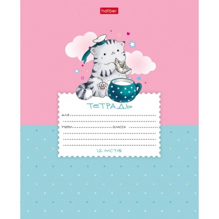 Notebook 12l Kos Lin adventure of the cat Pies, Obla Cell cards, Circular angles, BL 65g/m², mix-2