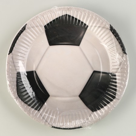Disposable paper plate "Football", 18 cm-6