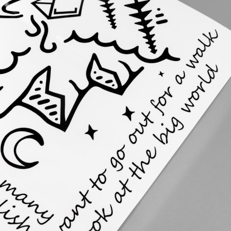 Sticker Plastic Interior Black "Campaign in the Mountains" 38x39 cm-2