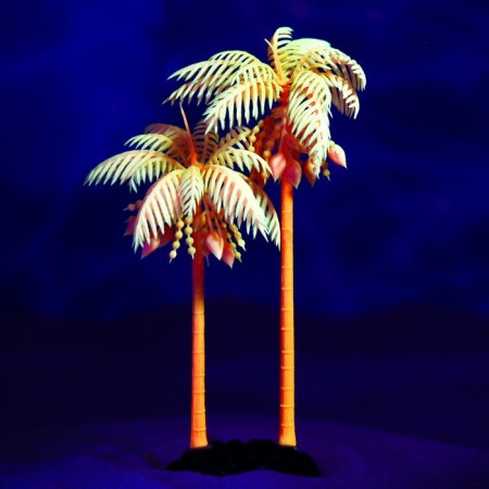 The artificial aquarium "palm tree", luminous, 18 cm, red-3