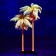 The artificial aquarium "palm tree", luminous, 18 cm, red