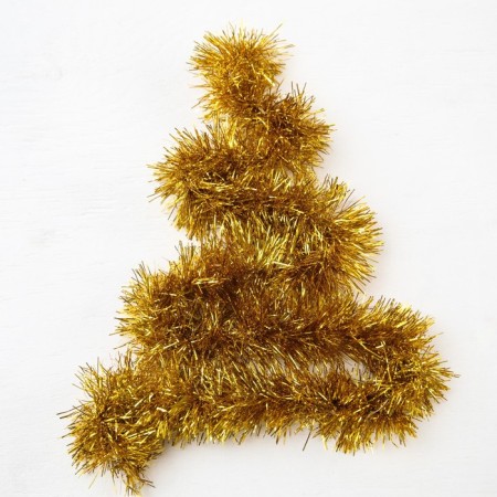 Garland "tinsel" 1 m dew, ip20, golden thread, 22 led, 6 layers, d = 7 cm, glow warm white, CR2032x2-1