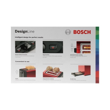 Toster Bosch TAT4P424, 970 W, 6 frying modes, 2 toasts, red-black-9