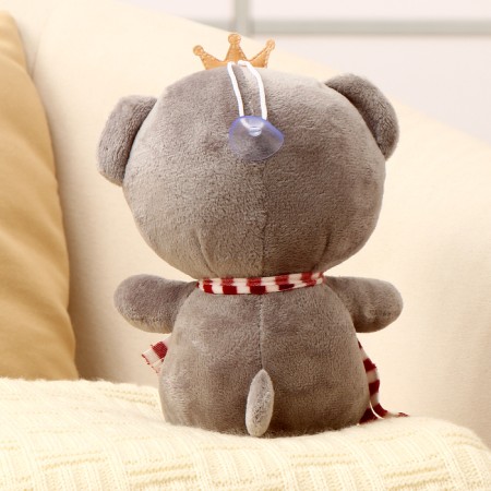 Soft toy "Bear with a crown", 18 cm, color gray color-3