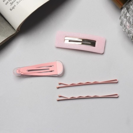 Invisible hair "Florence Paints" (set 4 pcs) 5.5 cm, pink-1